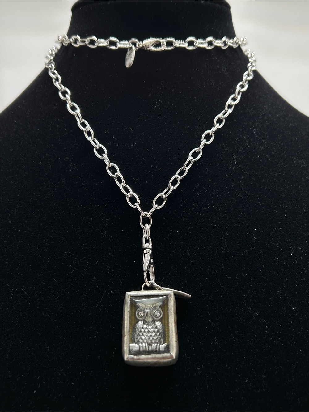 Jewel Kade, “Someone To Watch Over Me” Long Silver Owl Necklace